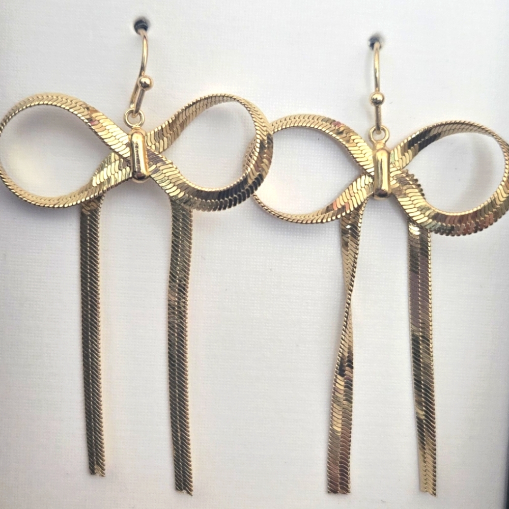 House of Harlow bow earrings NIB 14K Gold plated